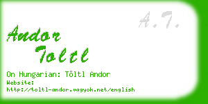 andor toltl business card